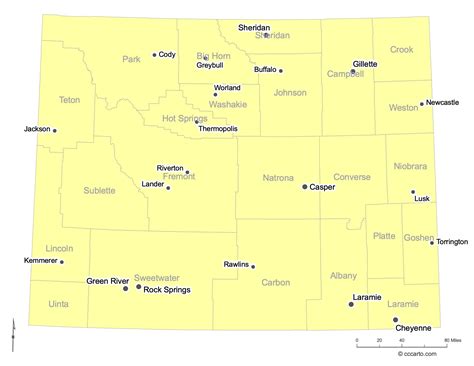 Wyoming State Maps: Counties (All 23 Wyoming Counties) | CCCarto