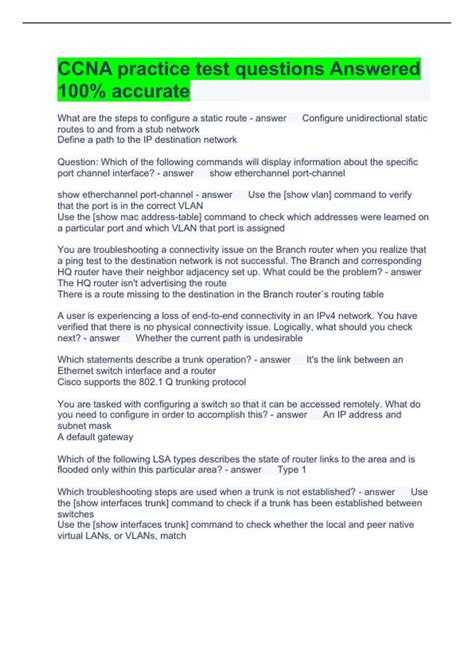 CCNA practice test questions Answered 100% accurate - CCNA - Cisco ...