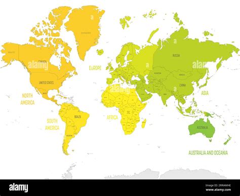 Map of World continents - North America, South America, Africa, Europe ...