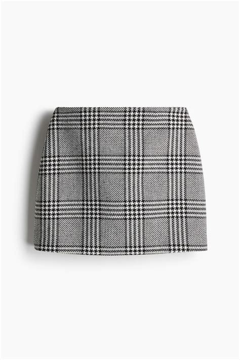 Women's Black/Checked Mini skirt | H&M IN