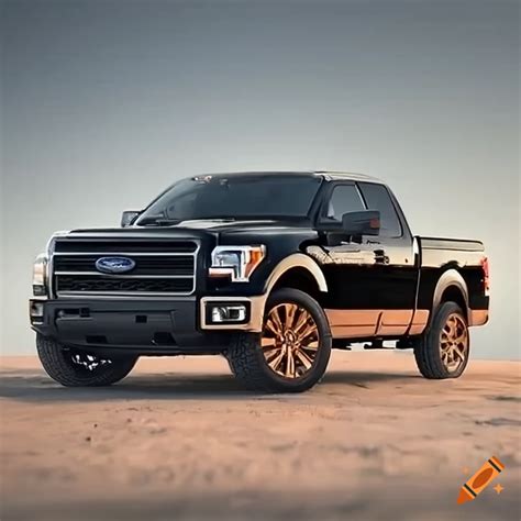 Black ford f150 with tinted windows and bronze wheels on Craiyon