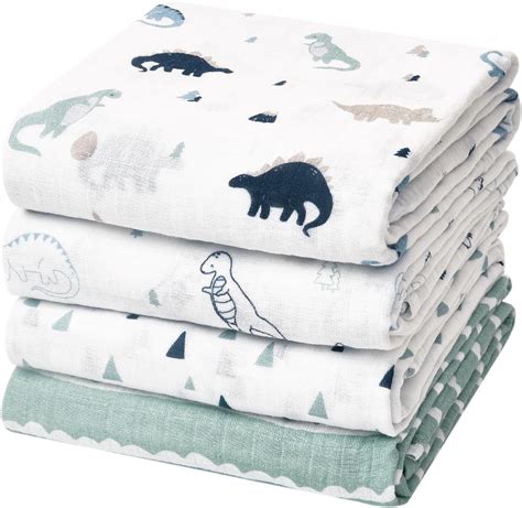 Amazon.com: david's kids 4 Pack Baby Muslin Swaddle Blankets, 100% ...