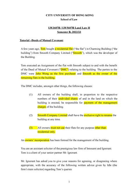 5 Deeds of Mutual Covenant Tutorial - CITY UNIVERSITY OF HONG KONG ...