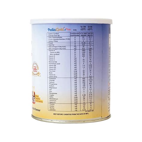 Pedia Gold Plus Vanilla Nutrition Drink Tin of 400g - Cureka
