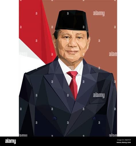 PRABOWO SUBIANTO, candidate for President of the Republic of Indonesia 2024. low poly art Stock ... - president of the republic of indonesia