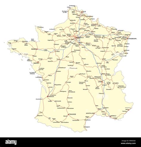 Map of the main roads of the French railway network Stock Vector Image & Art - Alamy