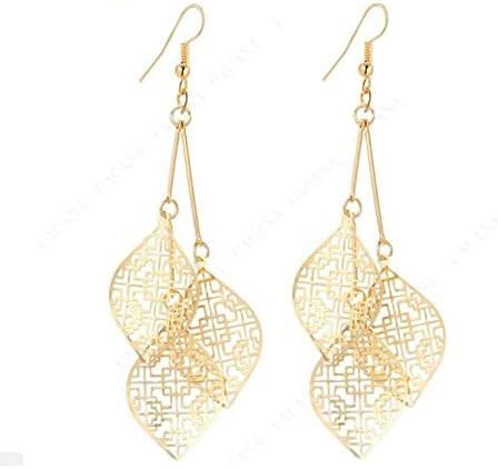 Avant Garde High Quality Gold Plated Leaf Design Drop Statement ...