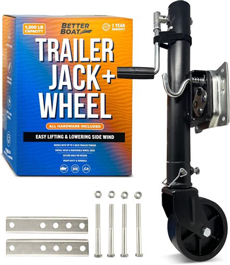 1200lbs Boat Trailer Jack with Wheel Trailer Tongue Jack Wheel Marine Trailer Jacks Bolt On Lift ...
