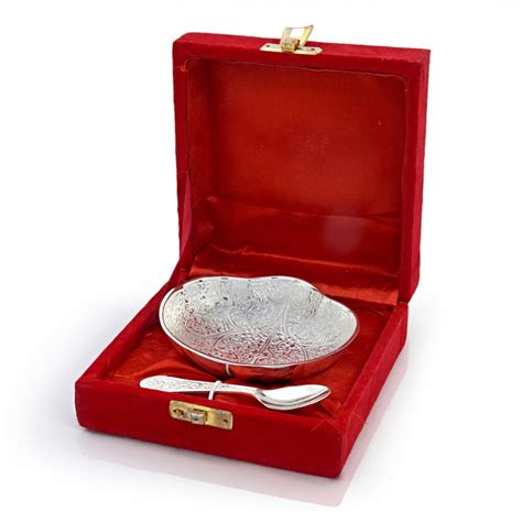 Buy Creative Handicraft Beautiful Silver Polished Oval Shape Bowl And ...