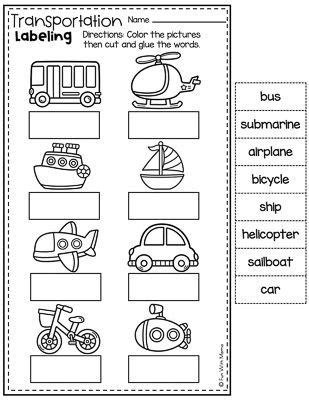 Transportation Worksheets for Preschoolers 的图像结果