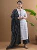 Buy Plus Size Off-White Printed Cotton Straight Kurta With Palazzos ...