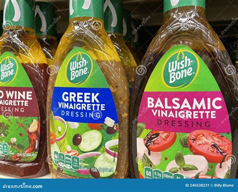 Retail Store Wishbone Salad Dressing Variety Side View Editorial Photo ...