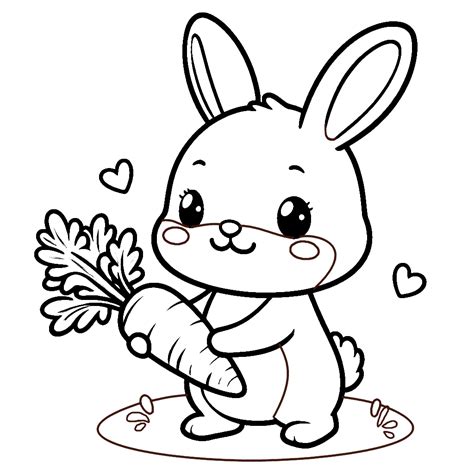 Bunny With Carrot Coloring Pages Bunny Coloring Pages To Print