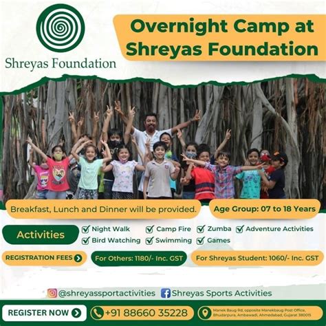 Shreyas foundation over night camp Tickets, Shreyas Foundation ...
