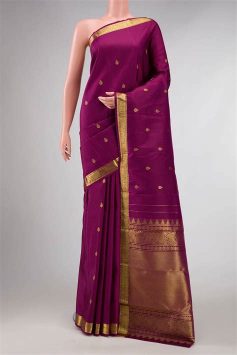 Burgundy Dual Tone Kanchipuram Silk Saree – Nalli Silk Sarees Pvt Ltd