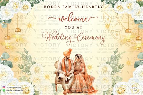 Wedding Welcome Standee design in english language with floral theme d ...