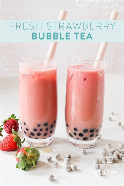 Make fresh strawberry bubble tea (boba) at home - Luvele US