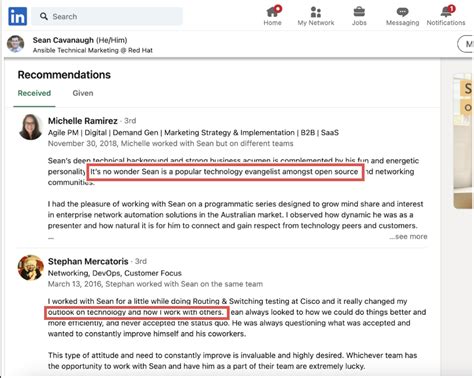 Linkedin Recommendation Examples