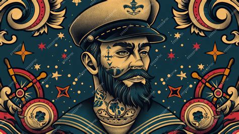 Old School Sailor Tattoo Designs American Traditional Style | Premium ...