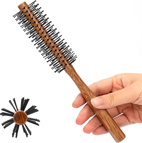 Small Round Brush for Blow Drying & Styling, Mini Hair Brush with ...