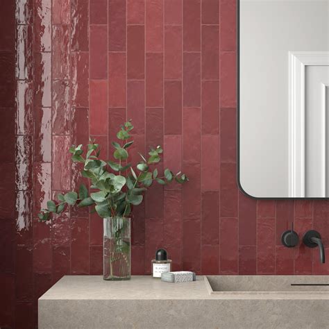 Zellige Bordeaux Ceramic Tile | Floor and Decor