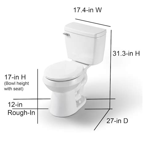 Project Source Pro White Round Chair Height 2-piece Toilet 12-in Rough ...