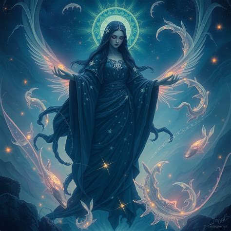 Goddess of the Deep Night - Surreal Goddess Emerges from Sta...