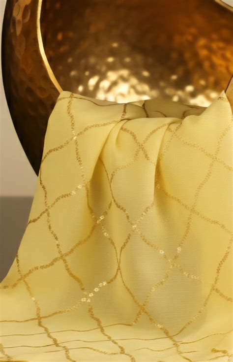 Yellow Geometric Design Chanderi Silk Fabric – Fabrics & More
