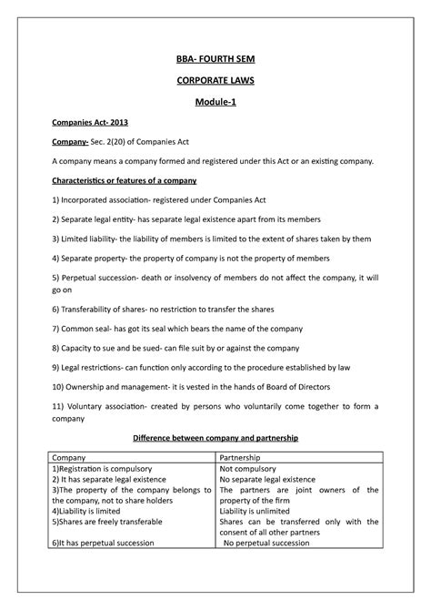 Corporate laws remedy - BBA- FOURTH SEM CORPORATE LAWS Module ...