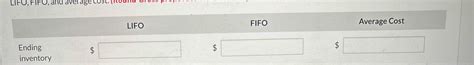 how to calculate ending inventory fifo using journal | Chegg.com