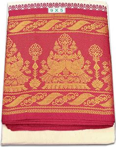 Vimayam Pure Cotton 10 Inch Border Dhoti Towel 4 Mts+2.25Mts Dhoti 9X5 ...