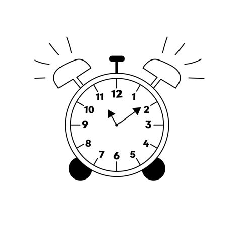 Alarm Clock Clip Art Black And White Alarm Clock Icon. Cartoon