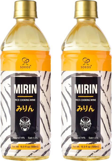 Amazon.com : Soeos Mirin Cooking Wine, 16.9 fl oz (2 * 500ml) Pack of 2 ...