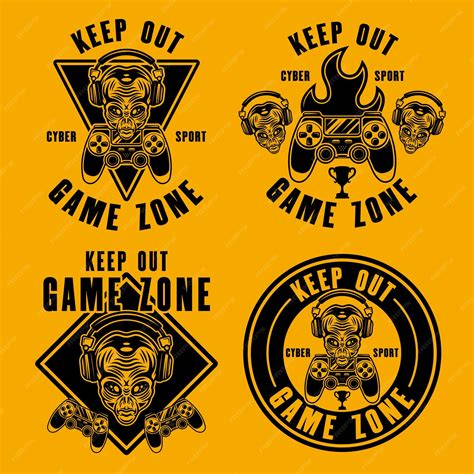 Premium Vector | Keep out game zone set of vector emblems signs or ...