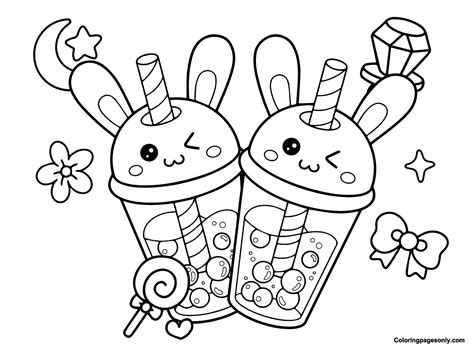 Boba Tea Coloring Pages - Free Printable Templates
