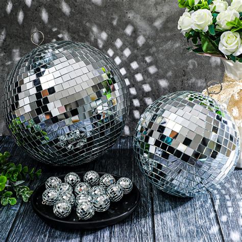 17 Pack Large Disco Ball Hanging Disco Ball Small Disco Ball Mirror ...