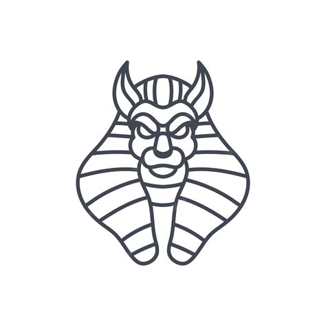 Logotipo de la mascota del arte lineal de anubis | Vector Premium