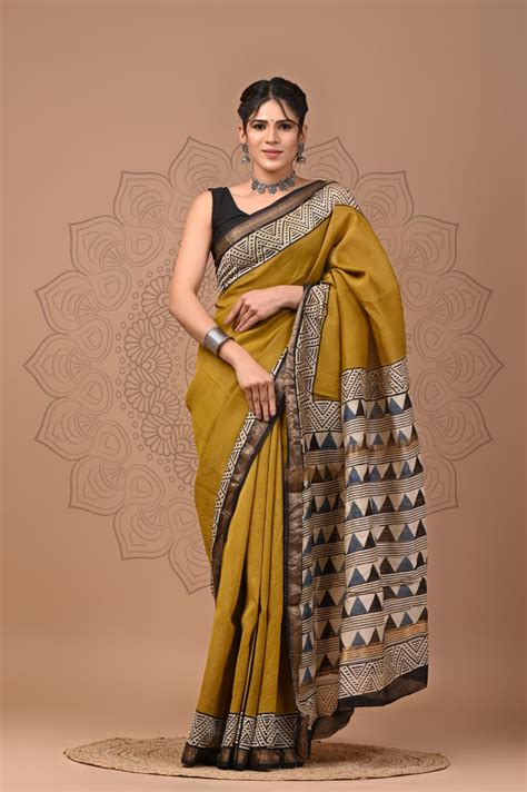Karishma - Bagru Hand Block Printed Silk Cotton Saree
