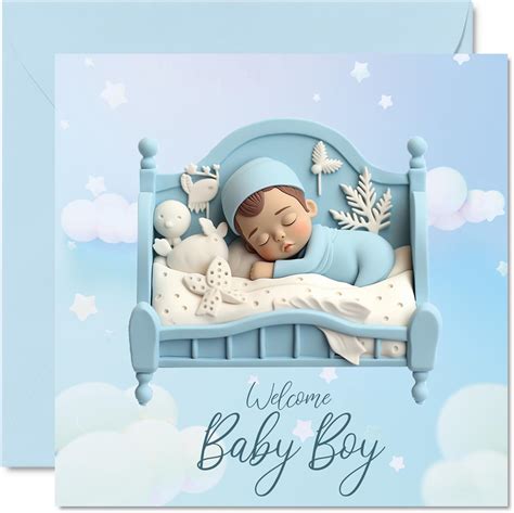New Baby Boy Card - Welcome Baby Boy - Congratulations Baby Boy Cards ...