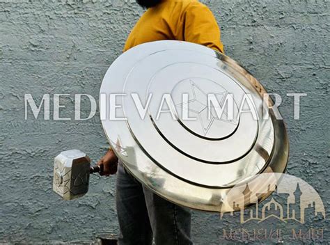 MEDIEVALMART Marvel Legend Captain America Shield Chrome Finish Marvel