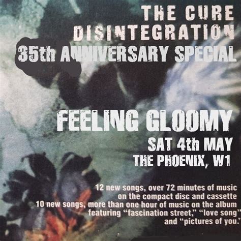 Feeling Gloomy - The Cure: Disintegration at 35, The Phoenix Cavendish ...