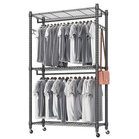 Heavy Duty Garment Rack on Wheels, Portable Clothes Racks for hanging ...