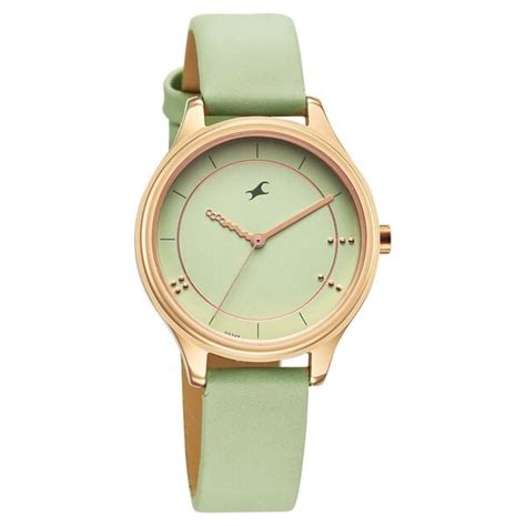 Buy Online Fastrack Stunners Quartz Analog Green Dial Green Leather ...
