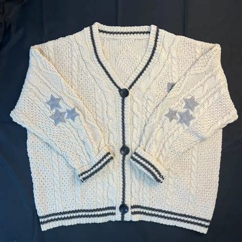 taylor swift folklore cardigan estrela bordado cardigans camisola ...