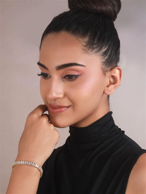 Priyaasi Stunning Baguette AD Gold-Plated Bracelet