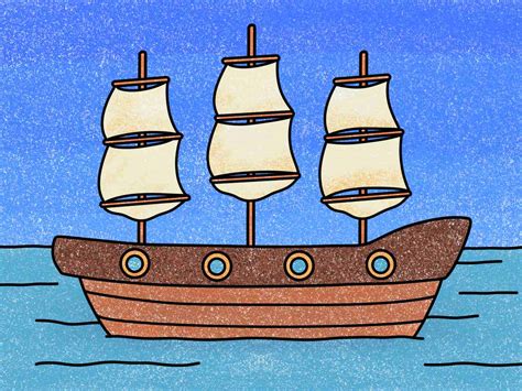How to Draw a Tall Ship - HelloArtsy