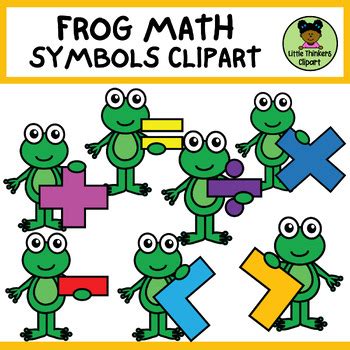 Frog Math Symbols Clipart - Math Animals by Little Thinkers Clipart