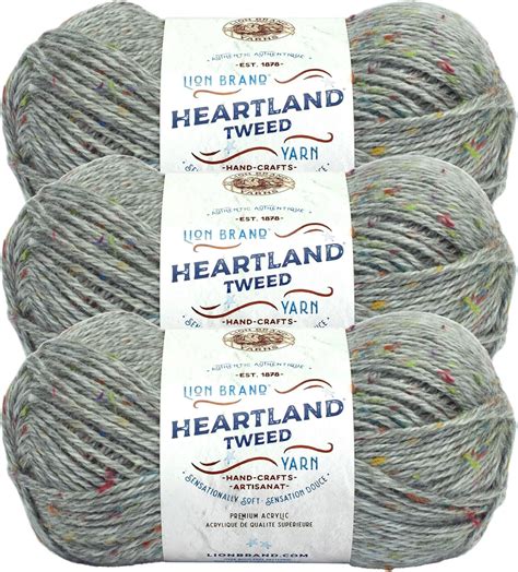 Amazon.com: Lion Brand Yarn Heartland Yarn, Worsted-Weight Yarn for ...