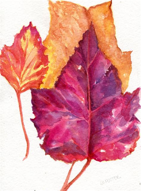 Watercolor Painting Fall Leaves at Phoebe Hercus blog