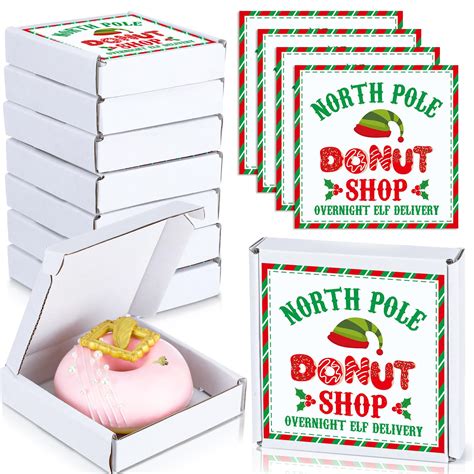 Tioncy 100 Pcs Christmas Mini Donut Boxes 3.54 x 3.54 x 0.78'' Pizza ...
